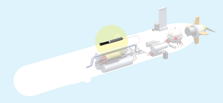 CTD sensor for determination of conductivity, temperature and depth for calculation of sonic velocity.